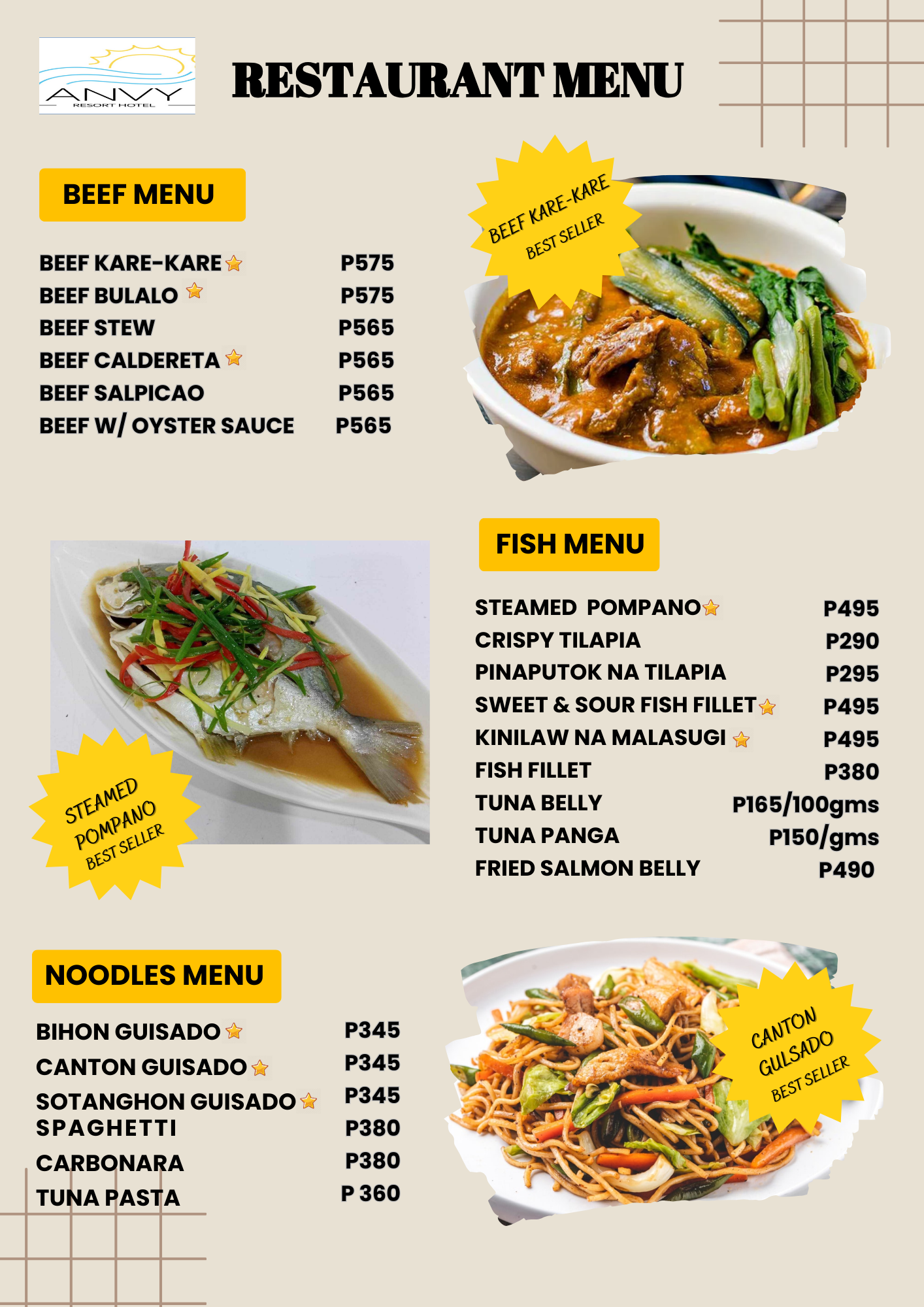menu
